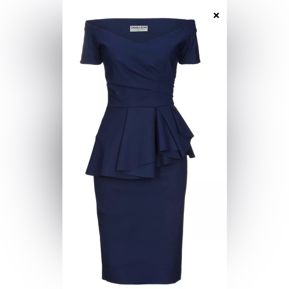 Chiara Boni Black Midi Cocktail dress size 38 us 2 $740